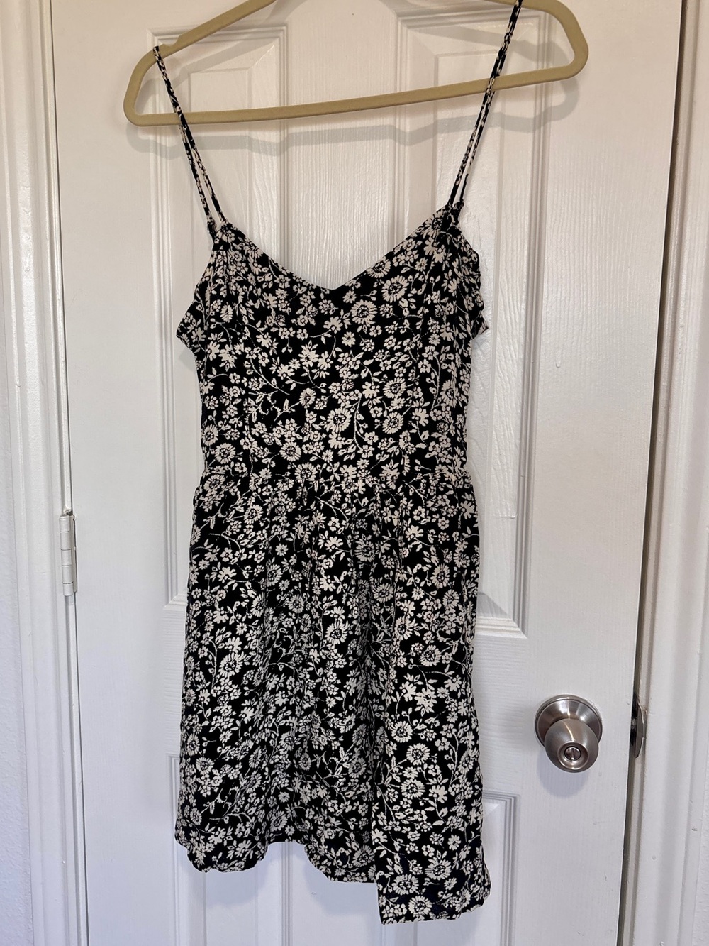 Black Floral Spaghetti Strap Dress